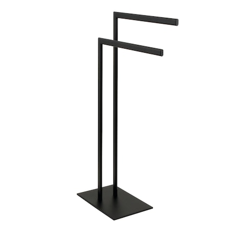 Kingston Brass Pedestal Dual Towel Rack, Matte Black SCC3090